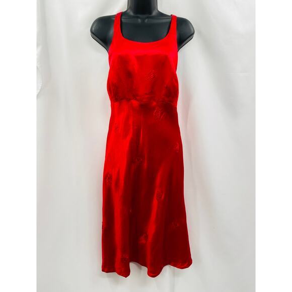Rampage Dresses & Skirts - vintage 90's rampage red satin embroidered backless dress‎